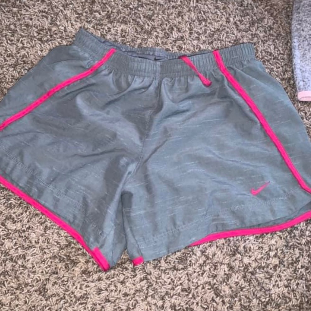 Nike shorts girls gray and pink
